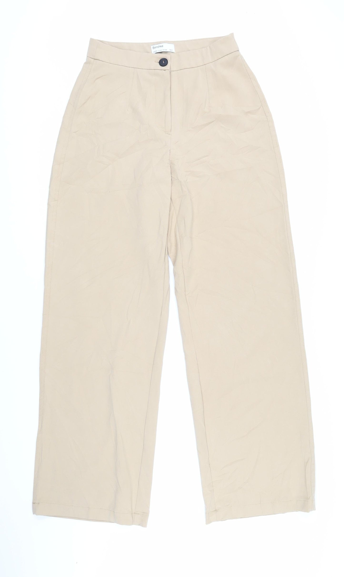 Berksha Womens Beige Polyester Trousers Size 38 L30 in Regular Zip