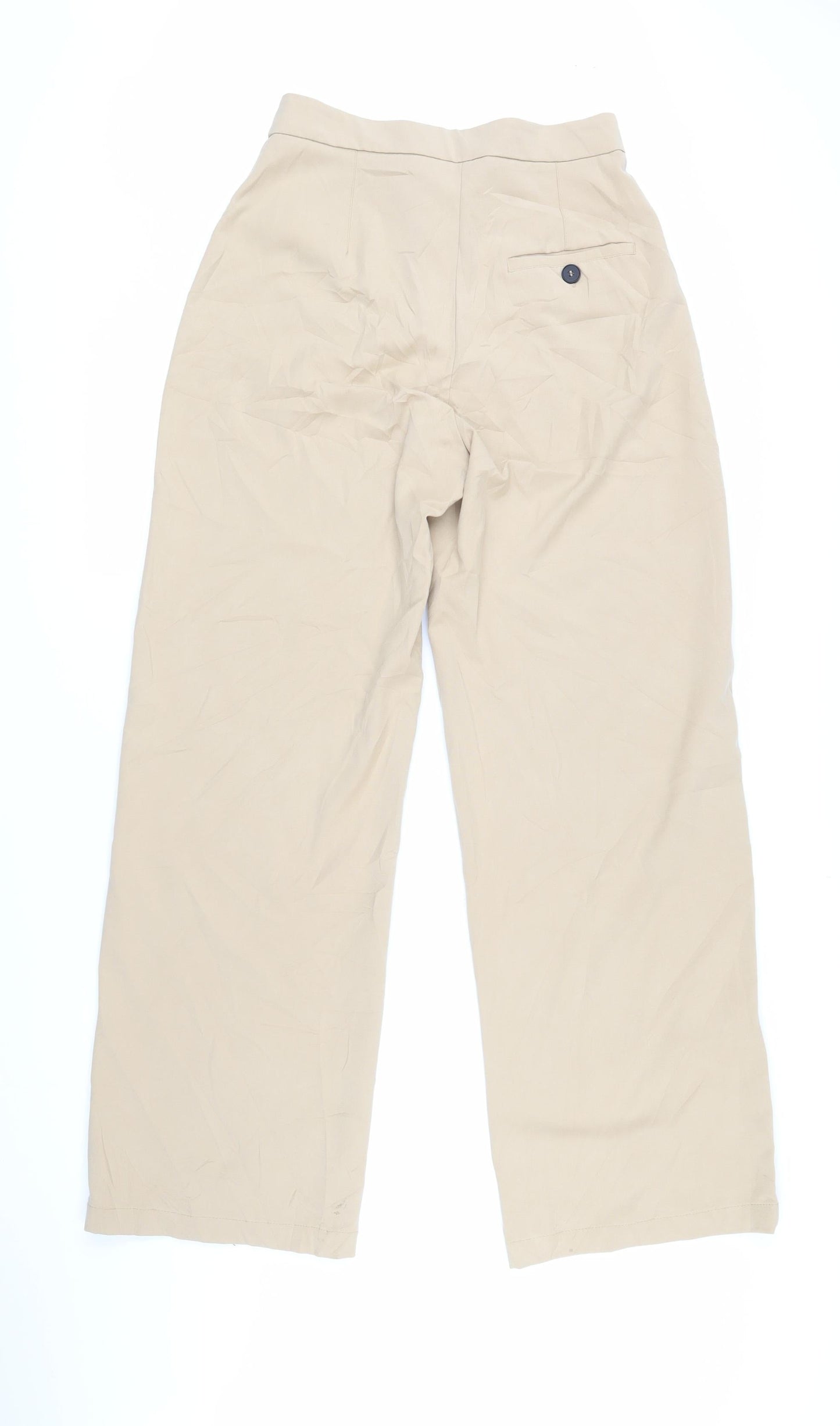 Berksha Womens Beige Polyester Trousers Size 38 L30 in Regular Zip