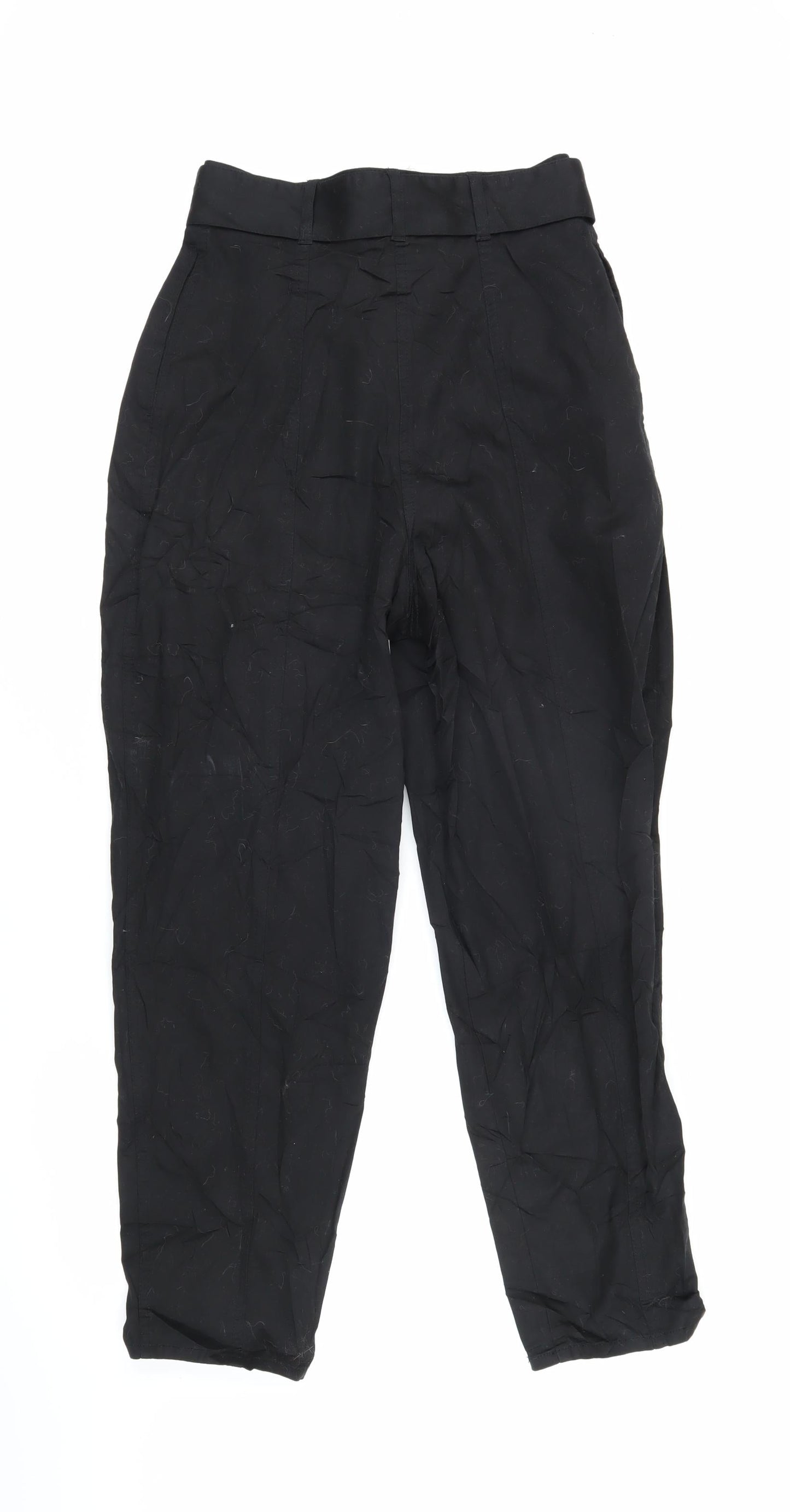 ASOS Womens Black Cotton Trousers Size 8 L25 in Regular Zip