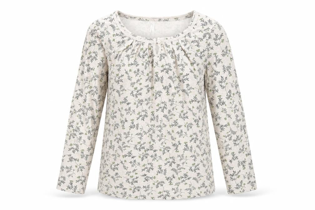 Bonmarché Womens Beige Floral Polyester Basic T-Shirt Size S Scoop Neck
