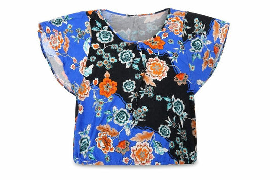 Wallis Womens Multicoloured Floral Viscose Tunic T-Shirt Size L Scoop Neck