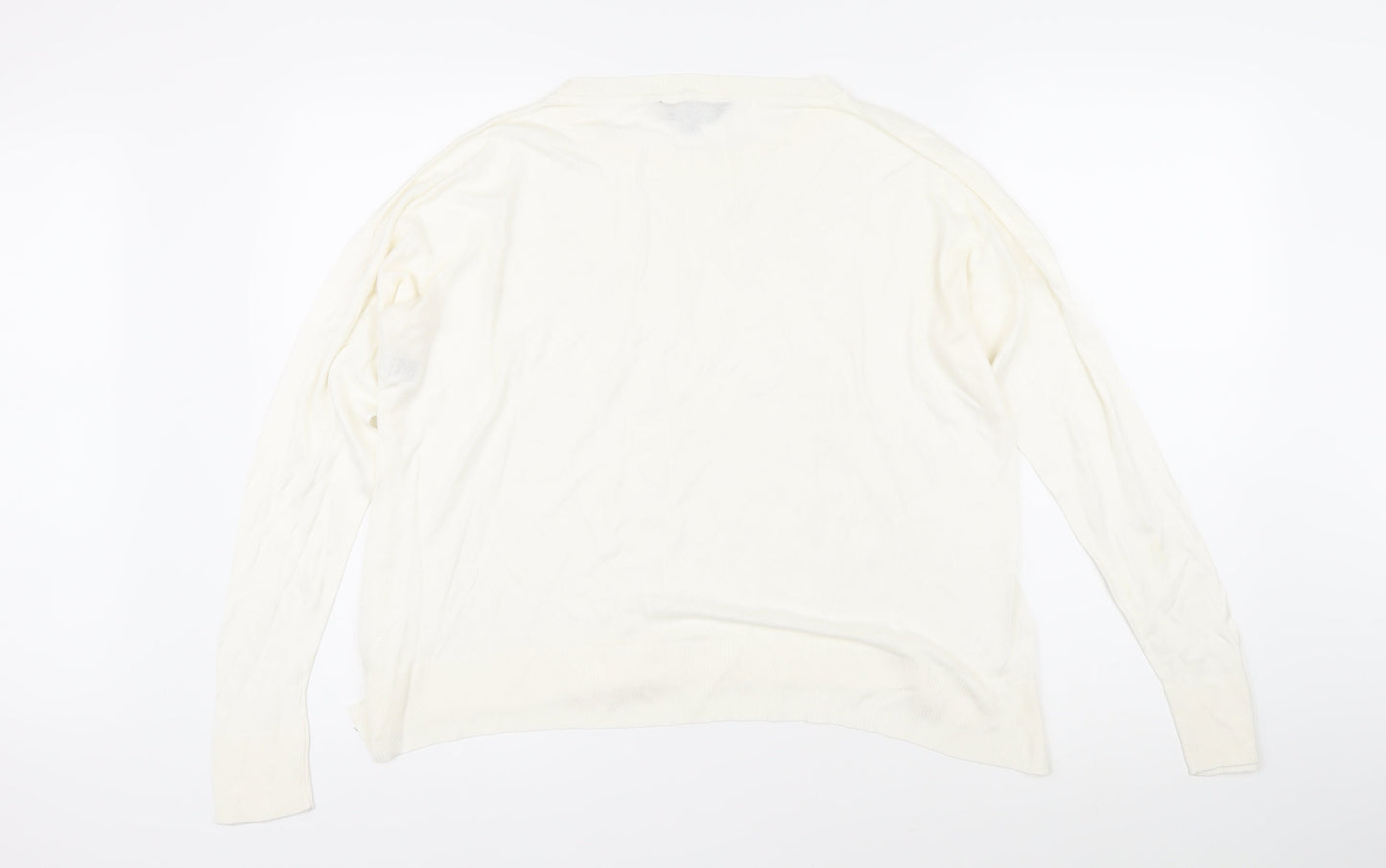 Dorothy Perkins Womens Ivory Boat Neck Viscose Pullover Jumper Size 12