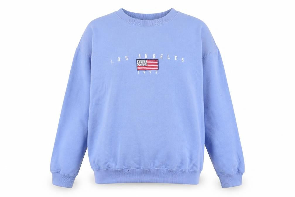 Daisy Street Womens Blue Cotton Pullover Sweatshirt Size 8 Pullover - Los Angeles