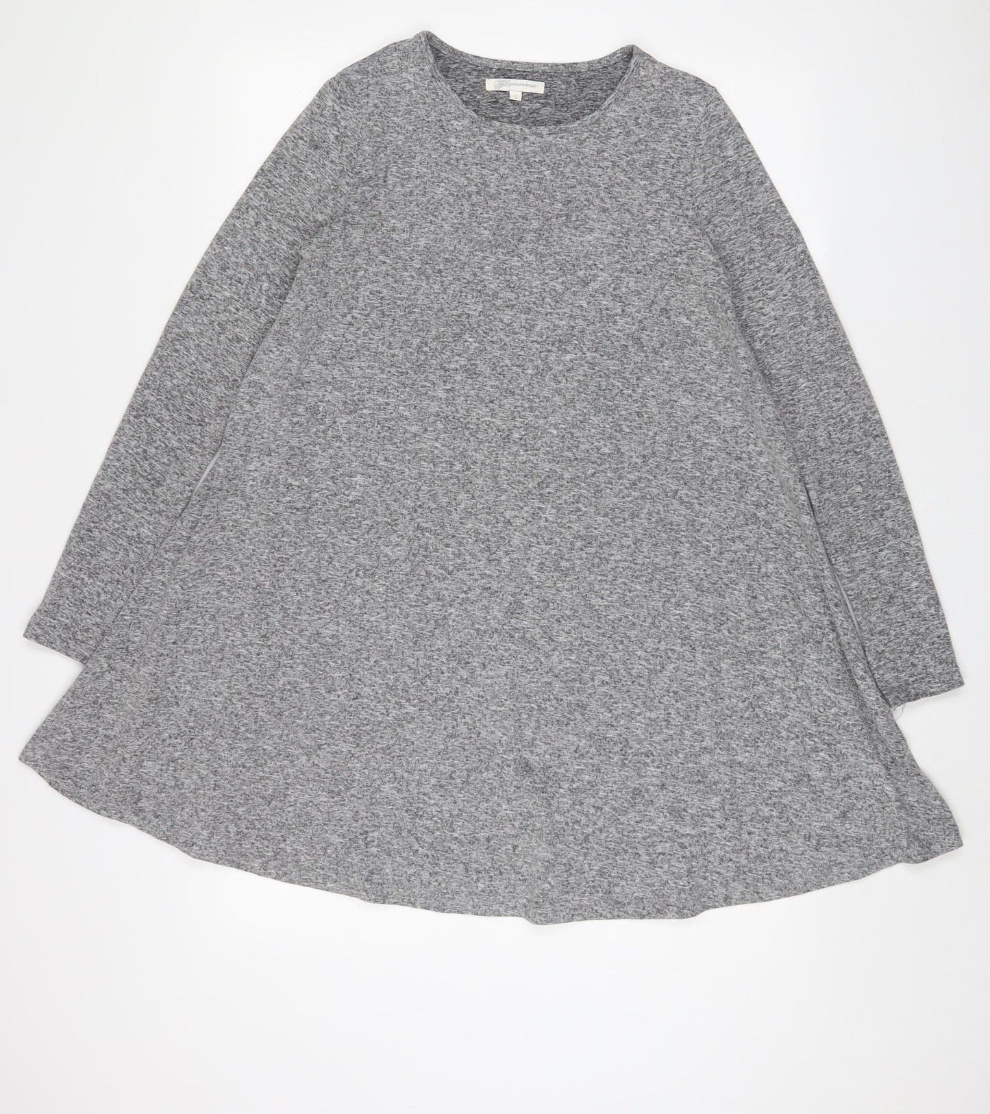 Glamorous Womens Grey Polyester A-Line Size S Crew Neck Pullover