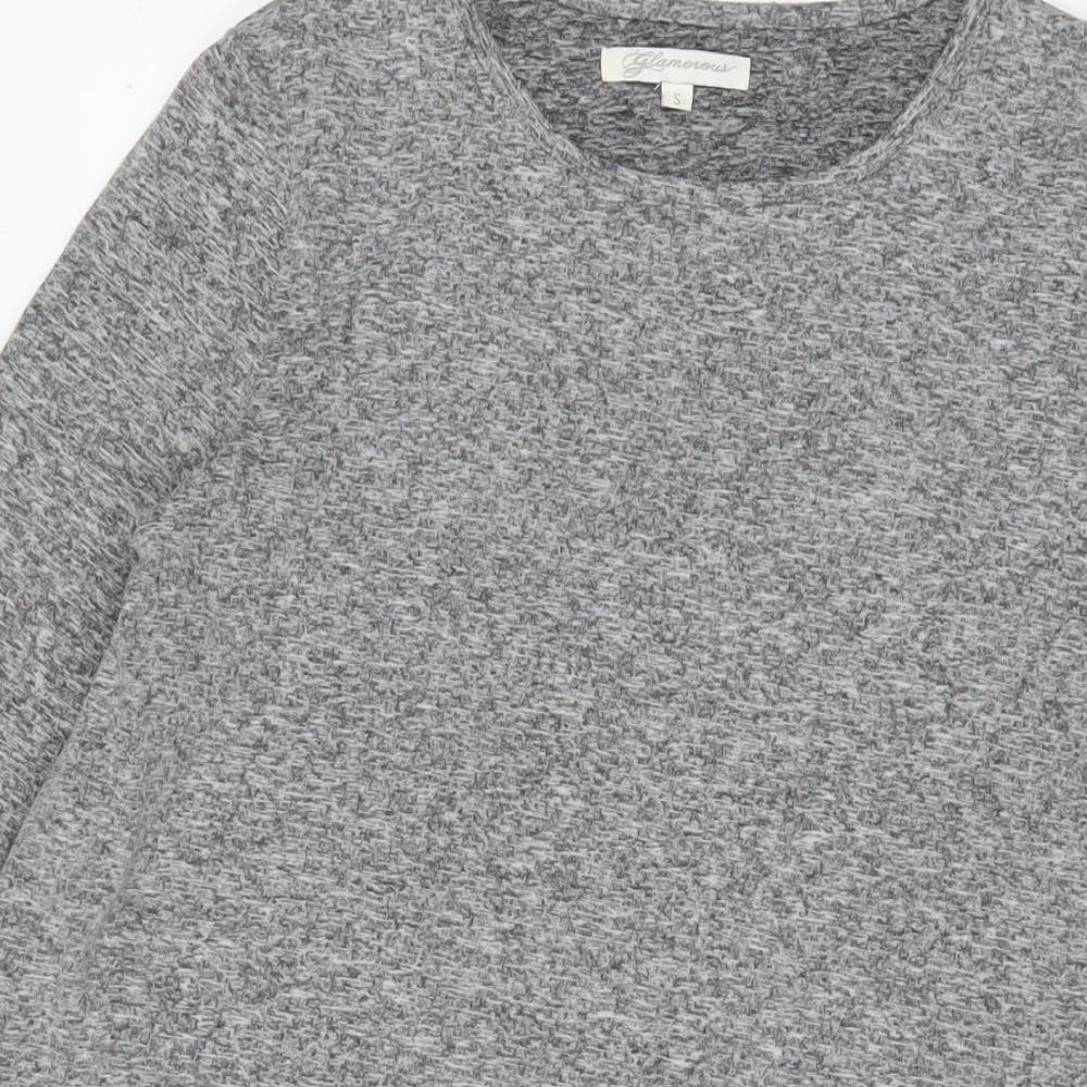 Glamorous Womens Grey Polyester A-Line Size S Crew Neck Pullover