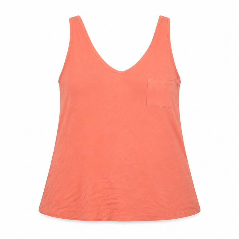 Warehouse Womens Orange Viscose Basic Tank Size 12 V-Neck