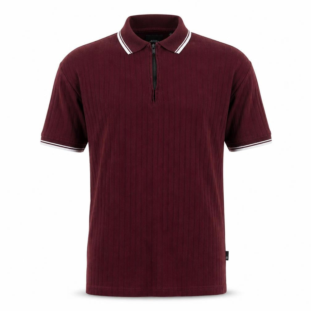 Burton Mens Red Cotton Polo Size S Collared Zip