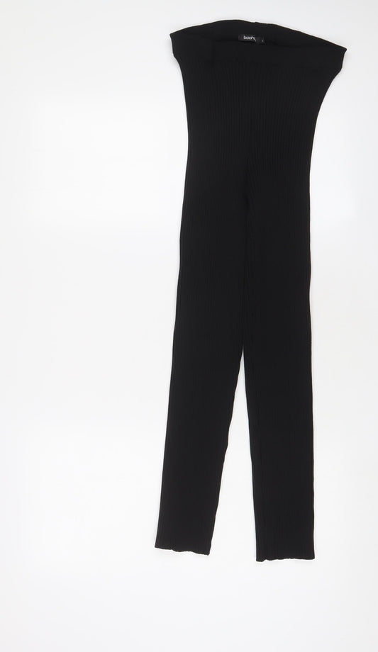 Boohoo Womens Black Polyester Capri Trousers Size XL L26 in Regular - Stretch