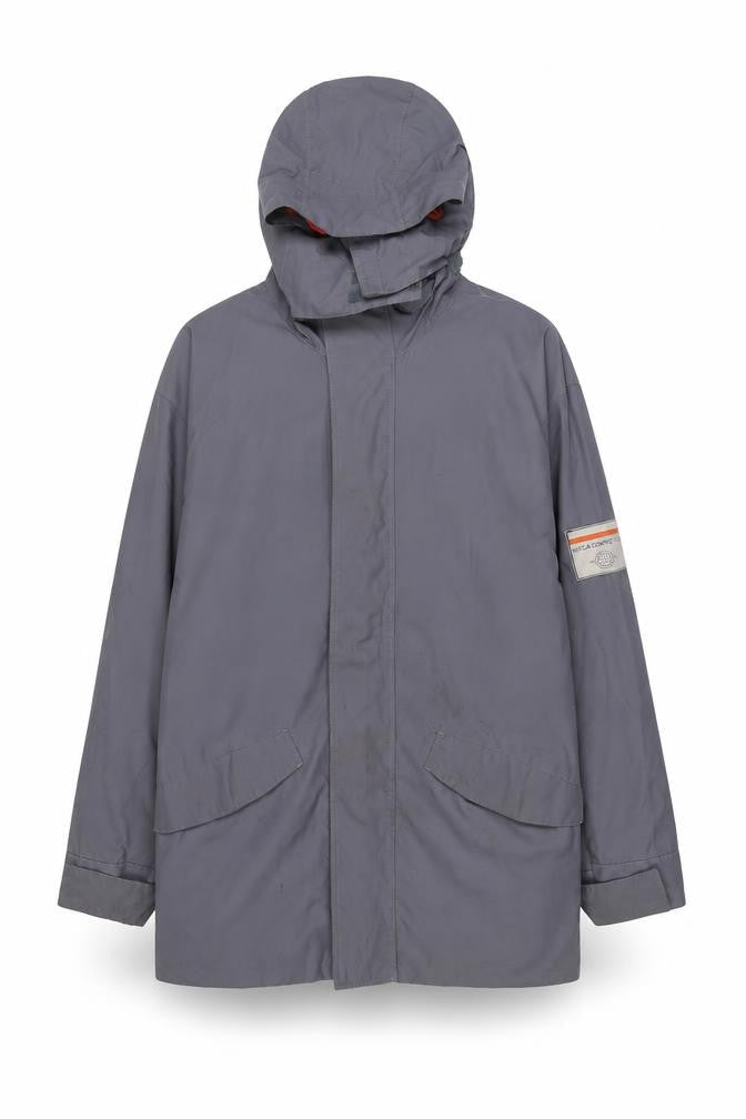 Nautica Mens Grey Jacket Coat Size M Zip - Badge Logo