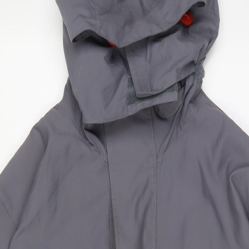 Nautica Mens Grey Jacket Coat Size M Zip - Badge Logo