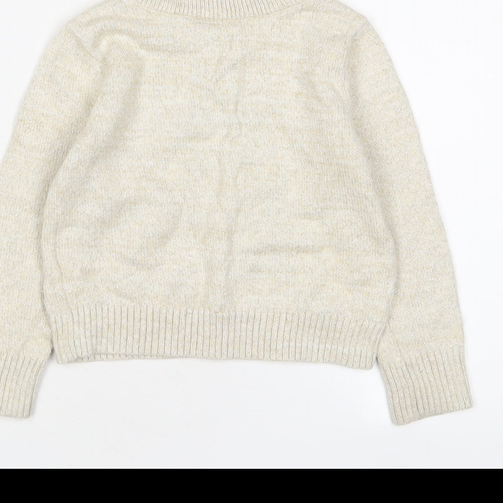 Gap Girls Gold Crew Neck Cotton Pullover Jumper Size 2 Years Pullover - Penguin