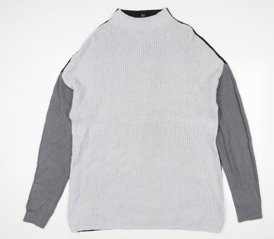 LTS Womens Grey High Neck Acrylic Tunic Jumper Size 18 - 18/20