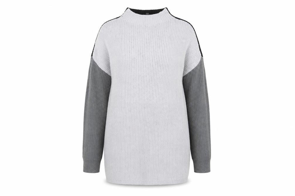 LTS Womens Grey High Neck Acrylic Tunic Jumper Size 18 - 18/20