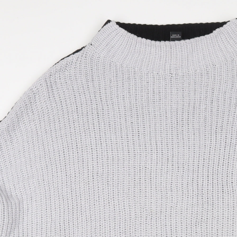 LTS Womens Grey High Neck Acrylic Tunic Jumper Size 18 - 18/20