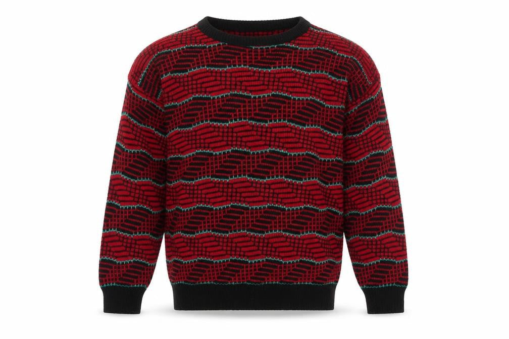 Solus Mens Red Crew Neck Acrylic Pullover Jumper Size S Long Sleeve