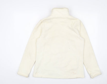 Back view of Maine New England women’s ivory jacket, size UK 12, zip - logo, embroidered