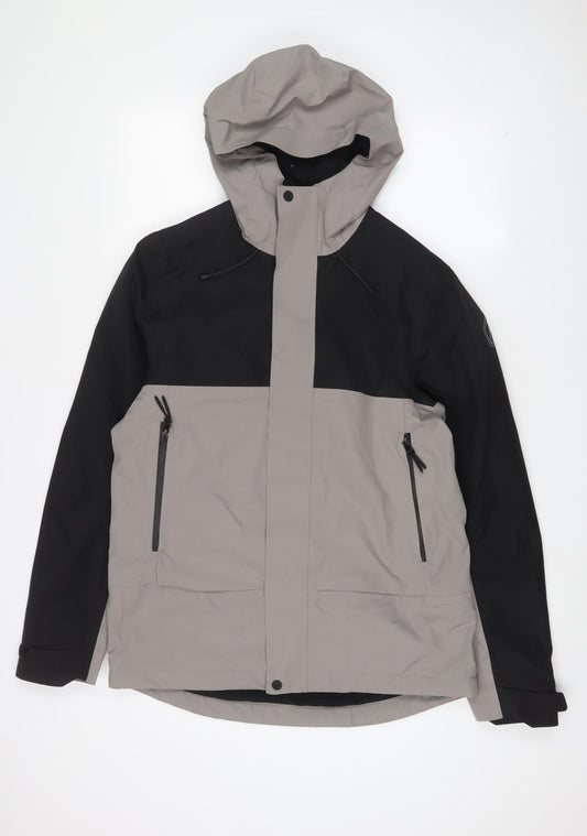Marks and Spencer Mens Grey Rain Coat Coat Size M Zip - Zip Pockets