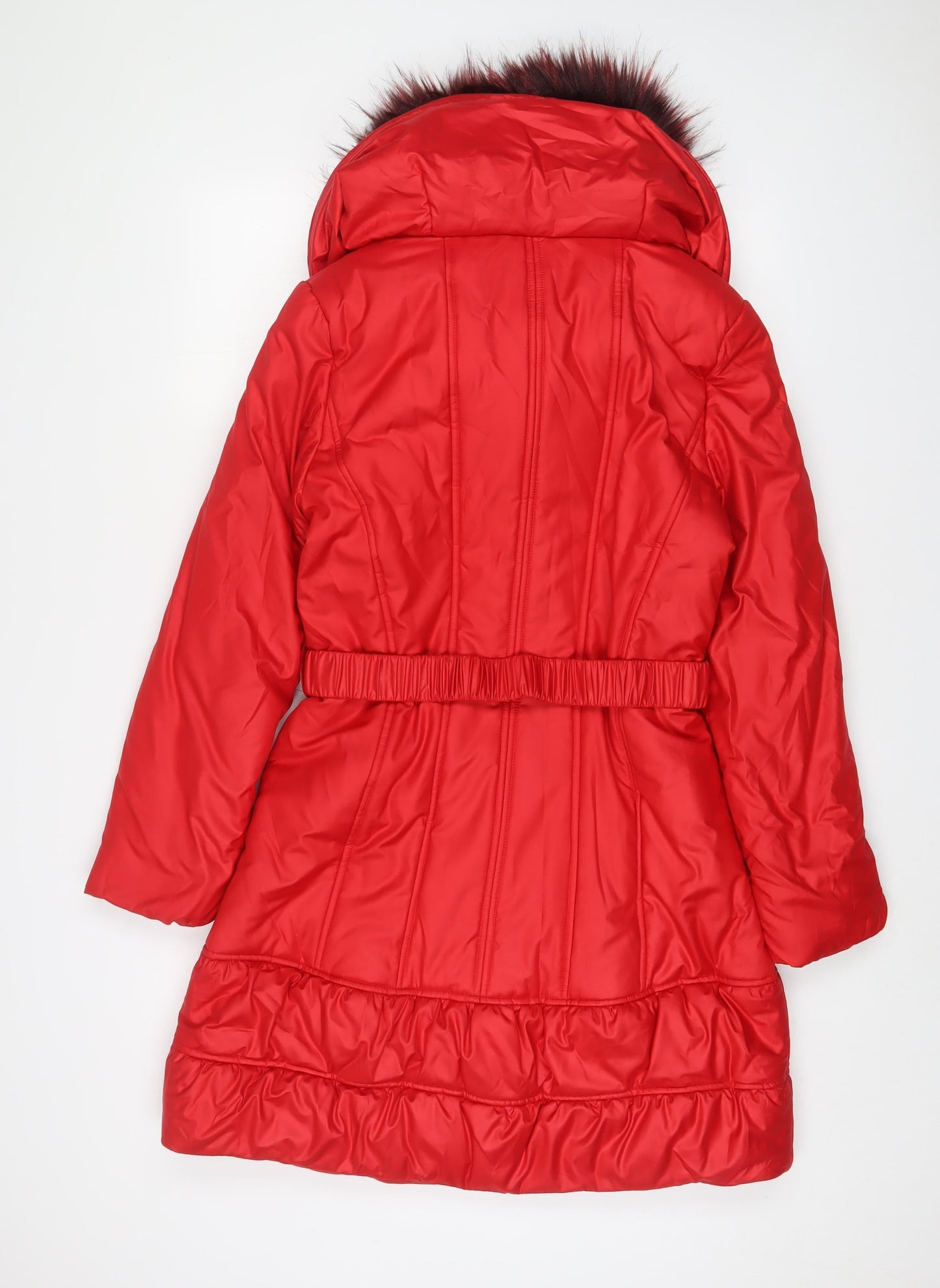 Libra Womens Yellow Quilted Coat Size 10 Zip - Belted