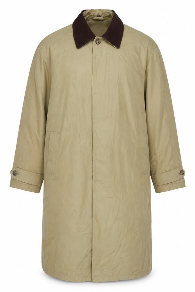 STONES Mens Beige Overcoat Coat Size XL Button - Pockets