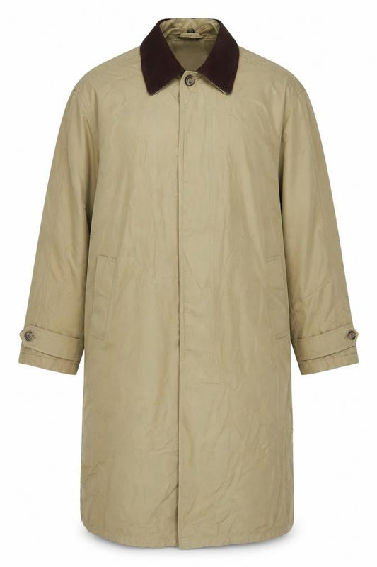 STONES Mens Beige Overcoat Coat Size XL Button - Pockets