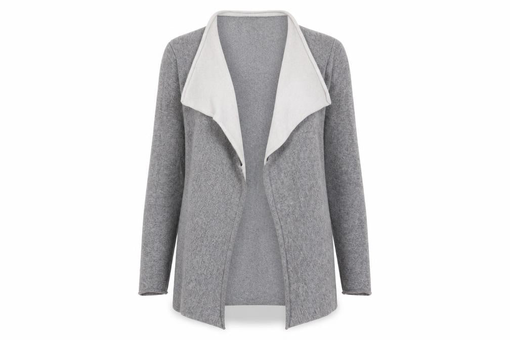 Benedetta B Womens Grey V-Neck Wool Cardigan Jumper Size S - Open