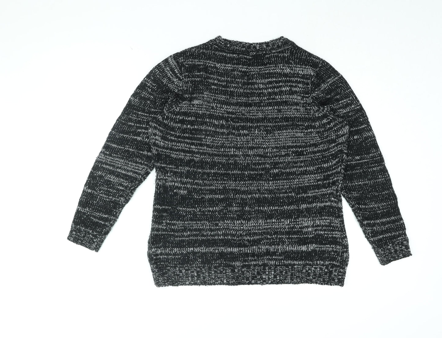 Bonmarché Womens Black Round Neck Acrylic Pullover Jumper Size S - Dog Print