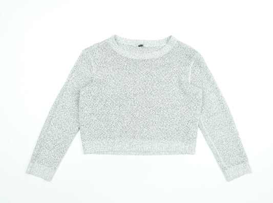 H&M Womens Grey Round Neck Acrylic Pullover Jumper Size L