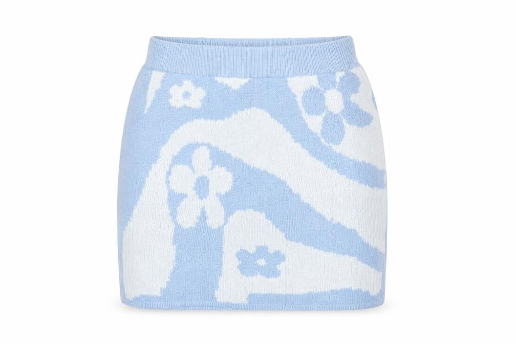 PRETTYLITTLETHING Womens Blue Floral Viscose Mini Skirt Size M