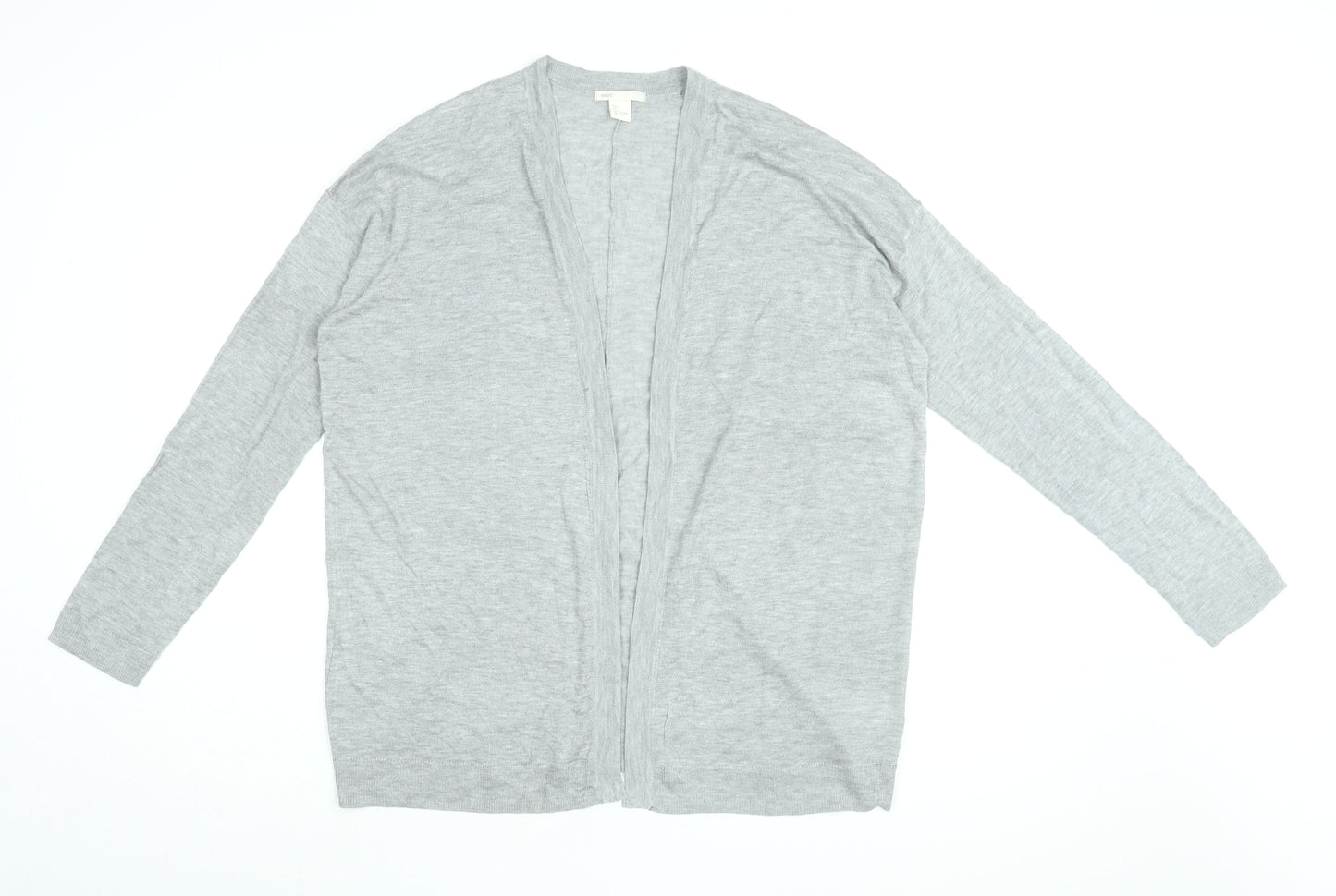 H&M Womens Grey V-Neck Viscose Cardigan Jumper Size S