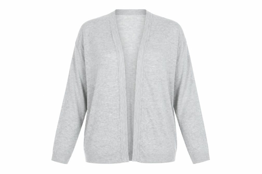 H&M Womens Grey V-Neck Viscose Cardigan Jumper Size S