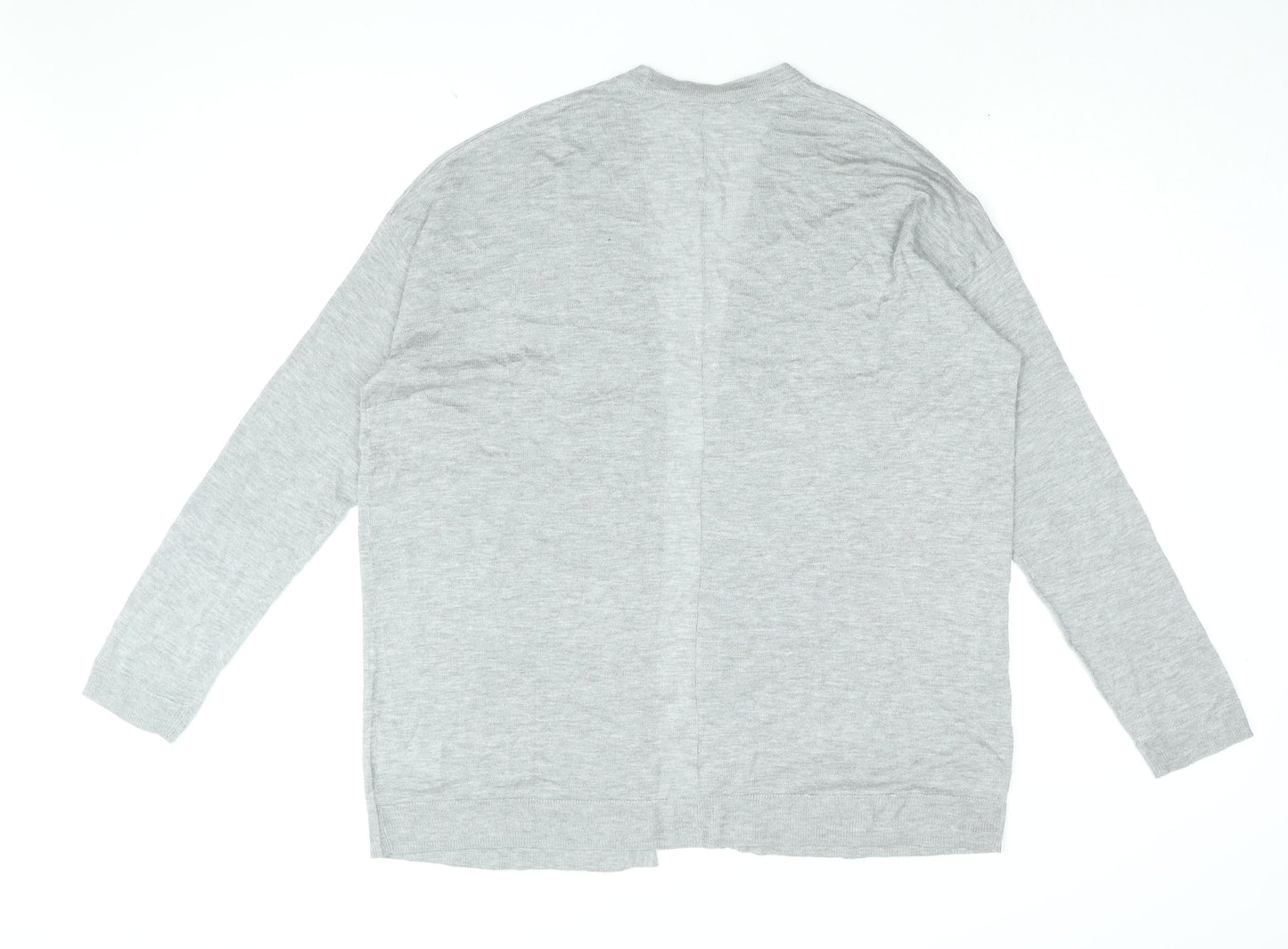 H&M Womens Grey V-Neck Viscose Cardigan Jumper Size S