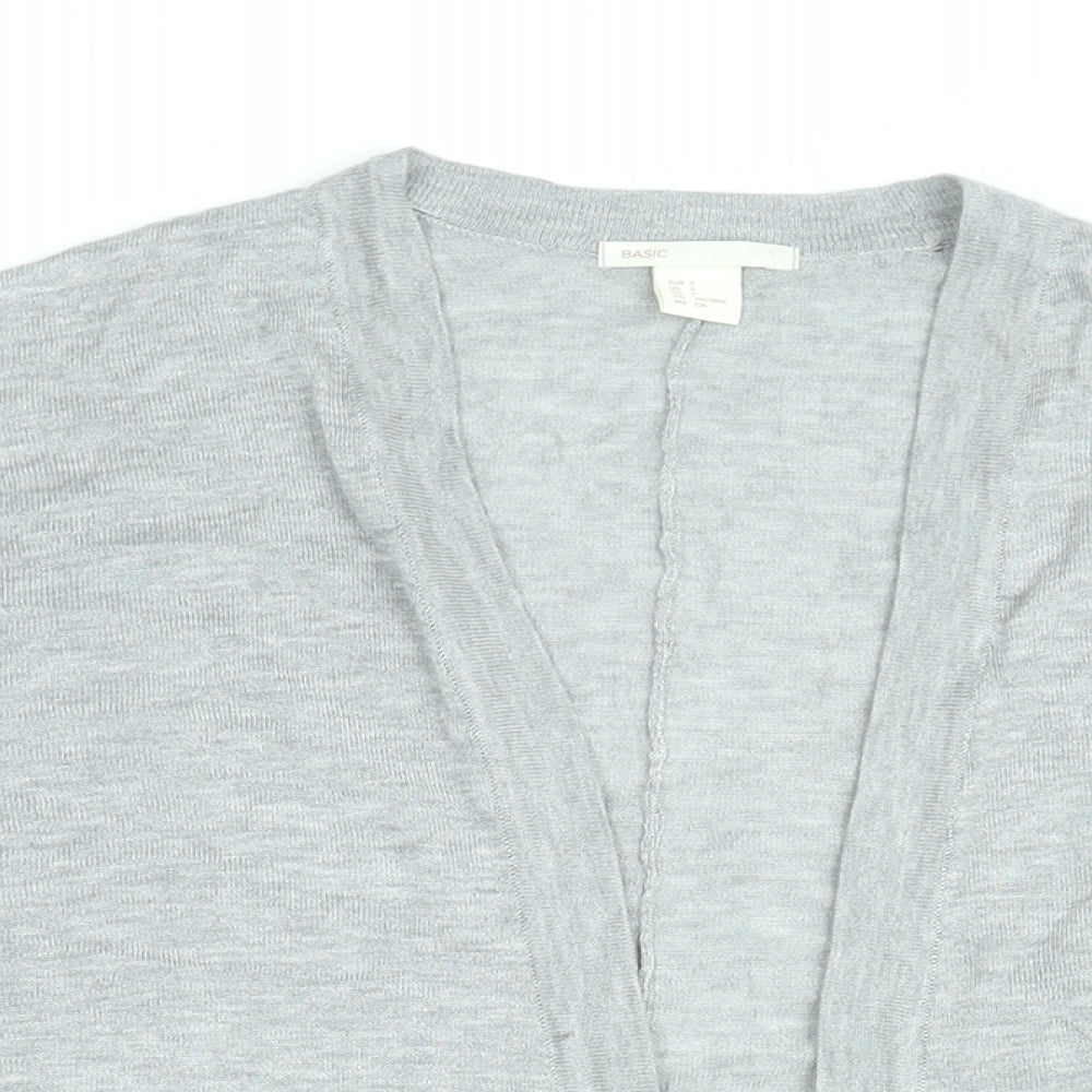 H&M Womens Grey V-Neck Viscose Cardigan Jumper Size S