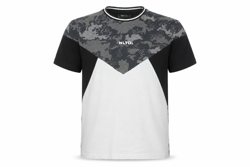 Next Boys Black Geometric Cotton Basic T-Shirt Size 10 Years Round Neck Pullover - NLTD
