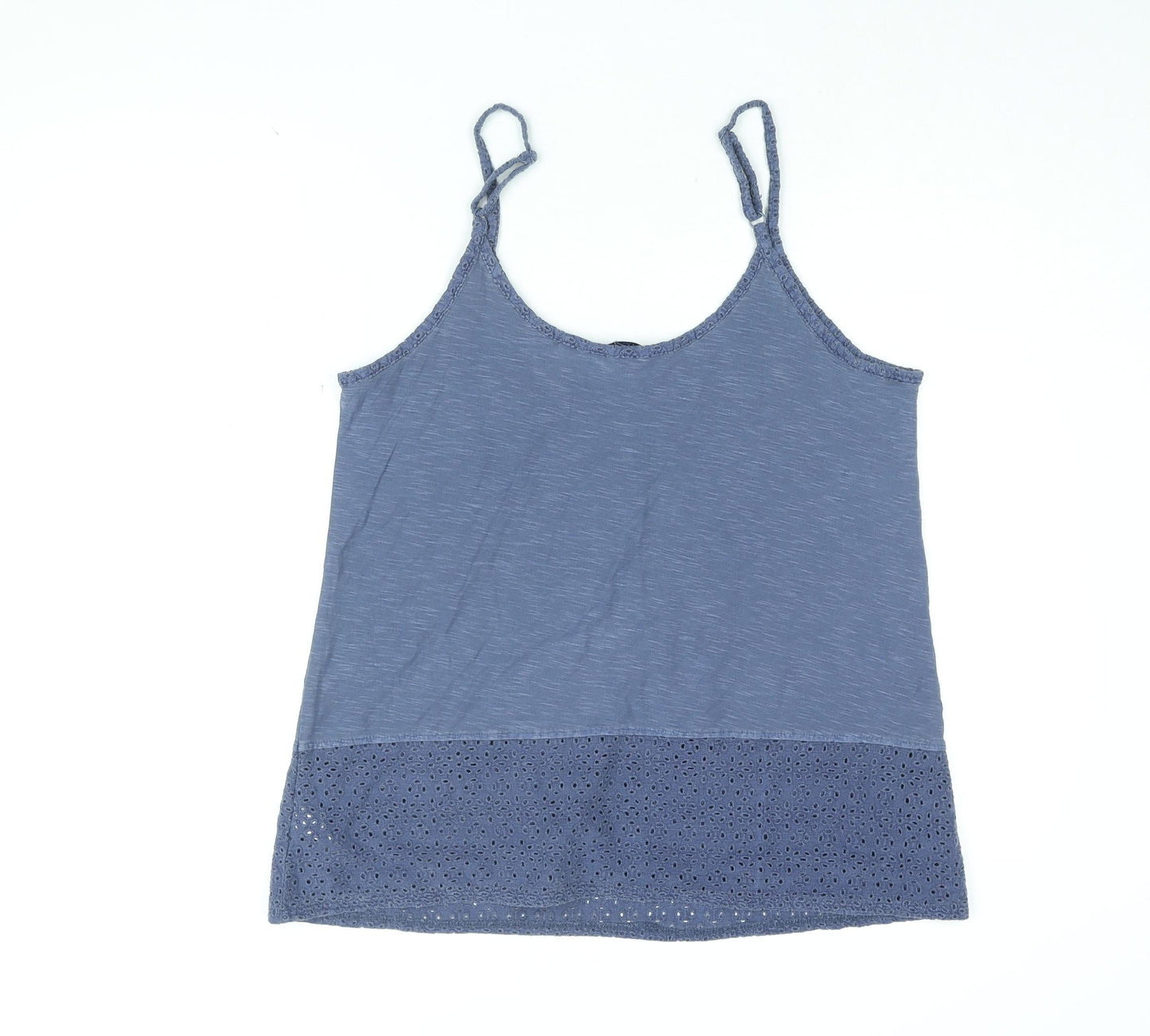 NEXT Womens Blue Floral Cotton Basic T-Shirt Size 14 Round Neck