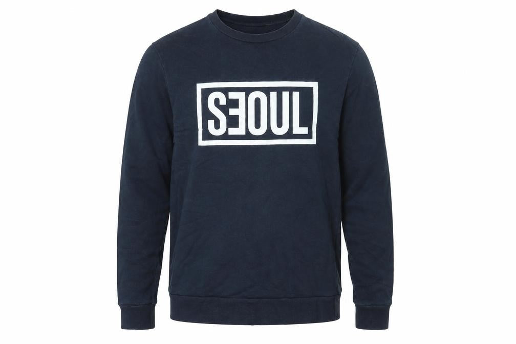 Topman Mens Blue Cotton Pullover Sweatshirt Size L - SEOUL