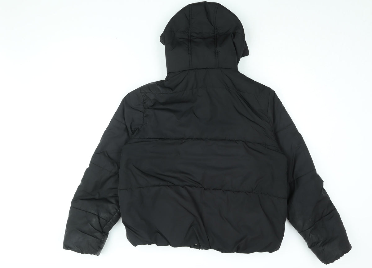 Marks & Spencer Womens Black Puffer Jacket Coat Size 14 Zip
