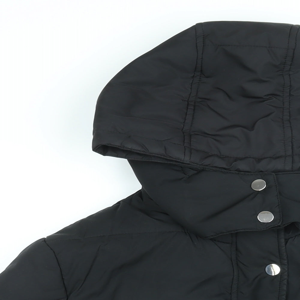 Marks & Spencer Womens Black Puffer Jacket Coat Size 14 Zip