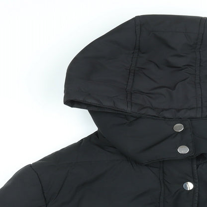 Marks & Spencer Womens Black Puffer Jacket Coat Size 14 Zip