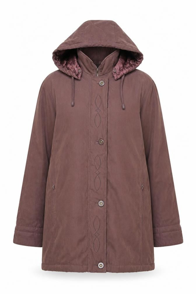 Bonmarché Womens Purple Overcoat Coat Size S Zip