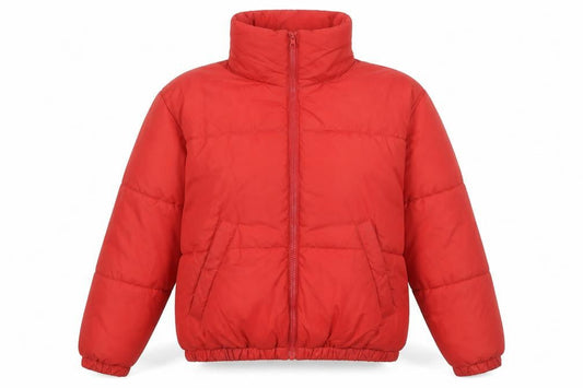 Weekday Womens Red Puffer Jacket Coat Size XS Zip