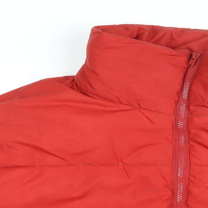 Weekday Womens Red Puffer Jacket Coat Size XS Zip