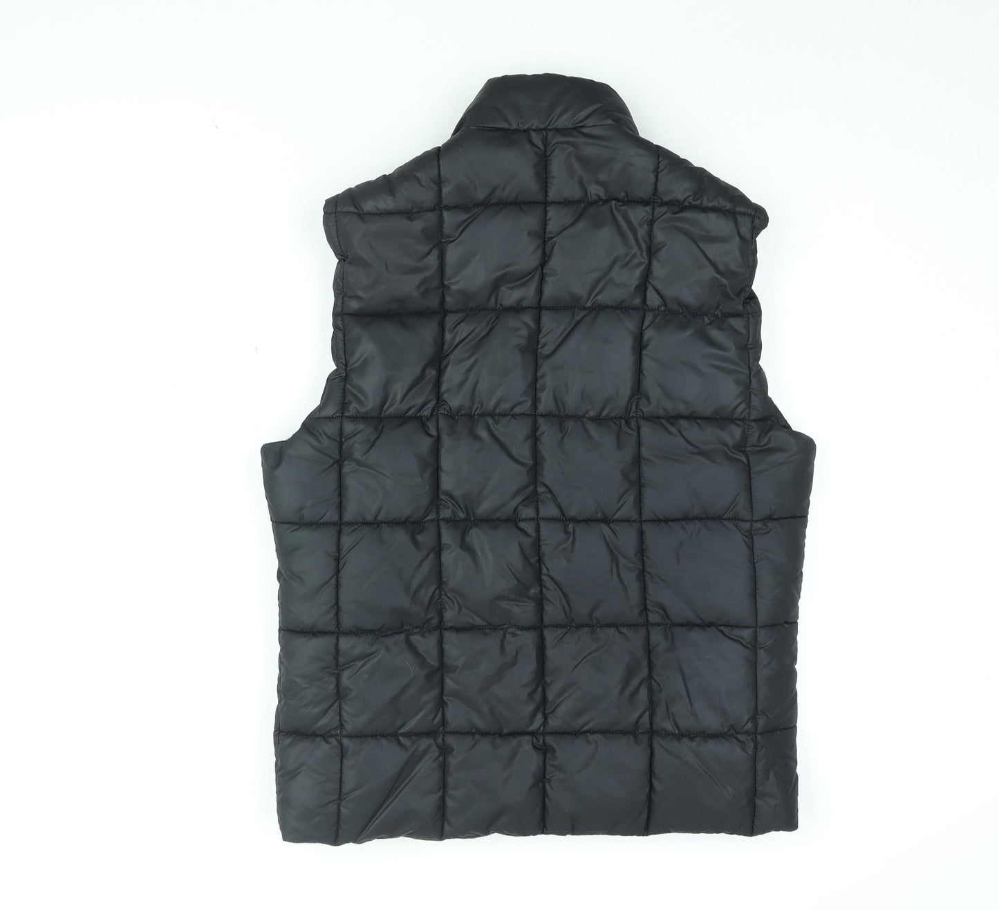 H&M Mens Black Gilet Coat Size 40 Zip