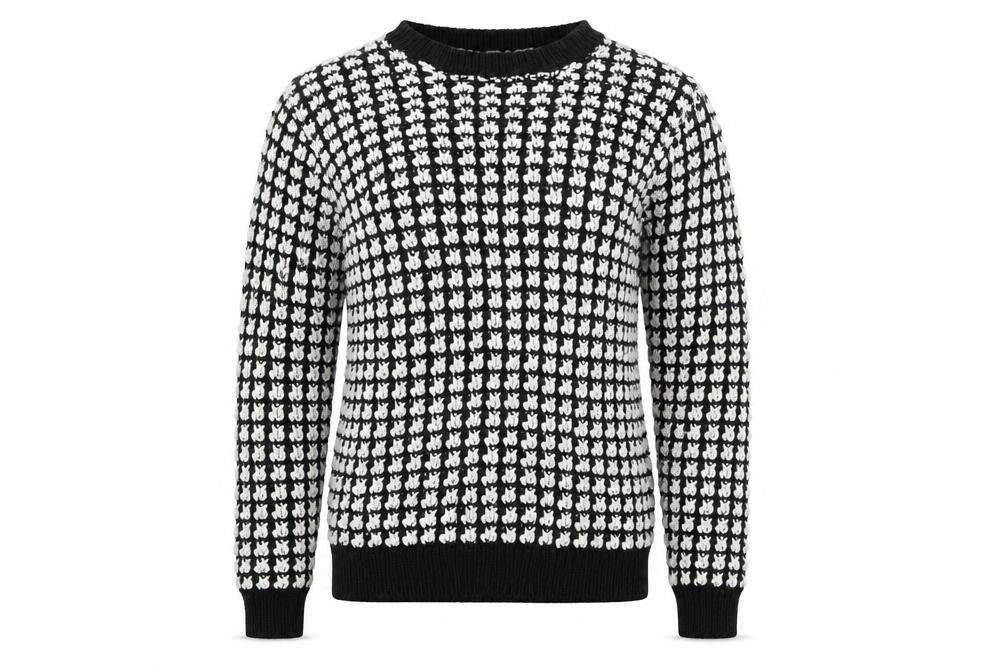 Marks & Spencer Womens Black Round Neck Geometric Cotton Pullover Jumper Size 8