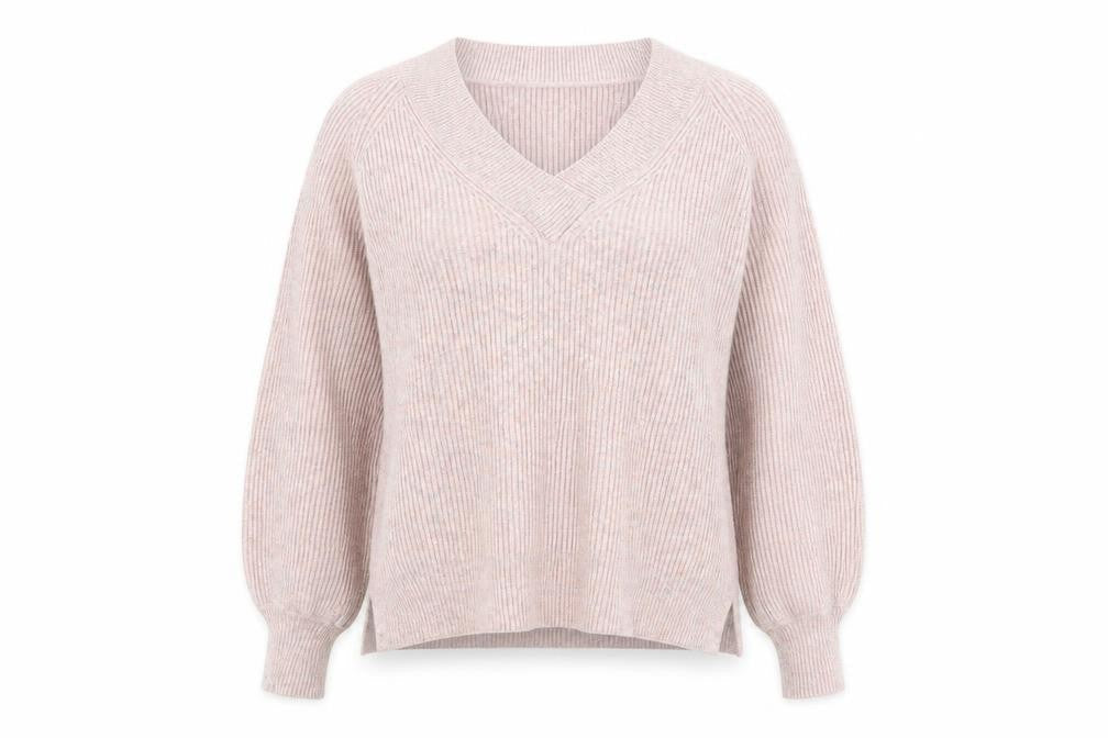NEXT Womens Pink V-Neck Viscose Pullover Jumper Size M