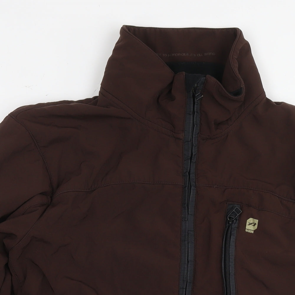 Orange Mens Brown Jacket Size M Zip