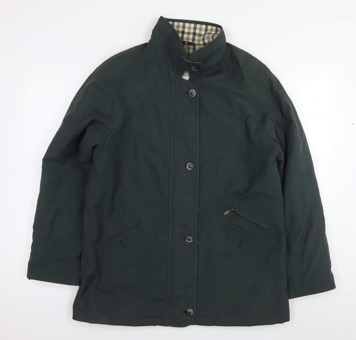 Debenhams Womens Green Bomber Jacket Coat Size 10 Zip