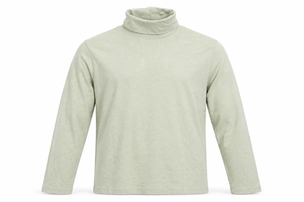 Lands' End Mens Green Polyester T-Shirt Size L Round Neck