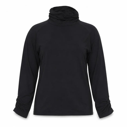 Rohnisch Womens Black Polyester Basic Casual Size L Roll Neck Pullover - ThermoCool