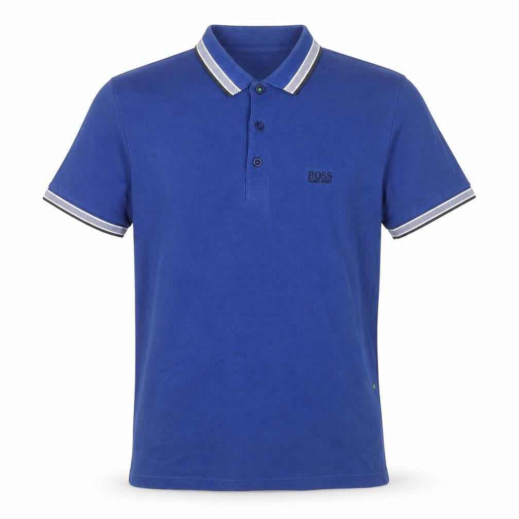 BOSS Mens Blue Cotton Polo Size S Collared Pullover