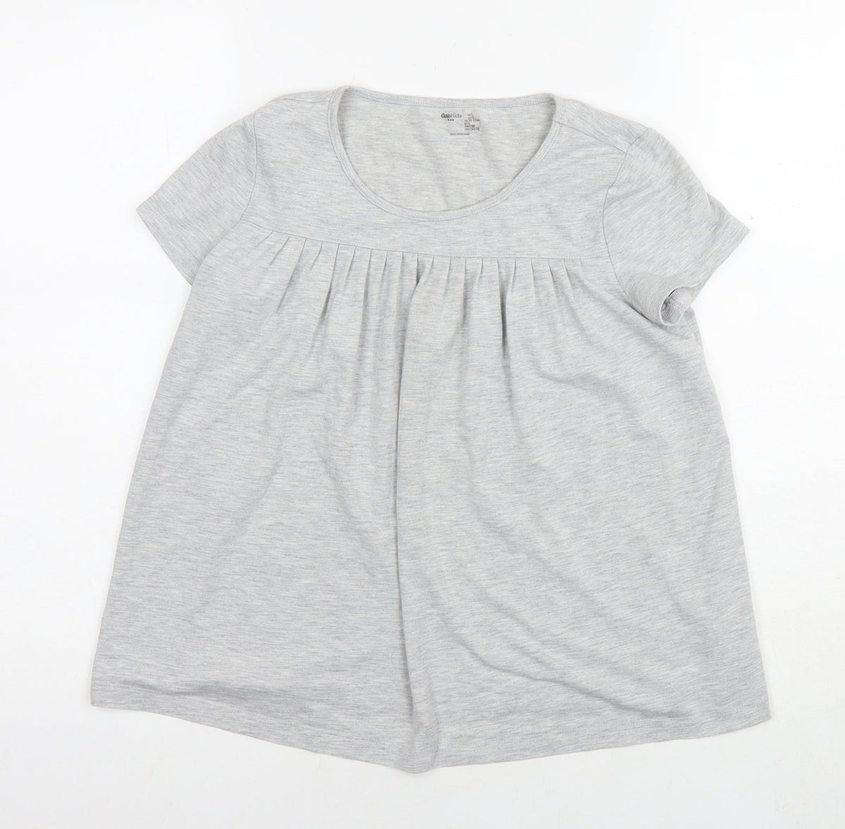 Additional front view of Gap girls’ grey polyester basic t-shirt, size 10-11, years round neck pullover
